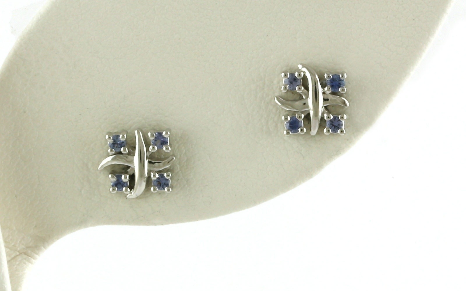 4-Stone X Design Montana Yogo Sapphires Earrings in Sterling Silver (0.16cts TWT)