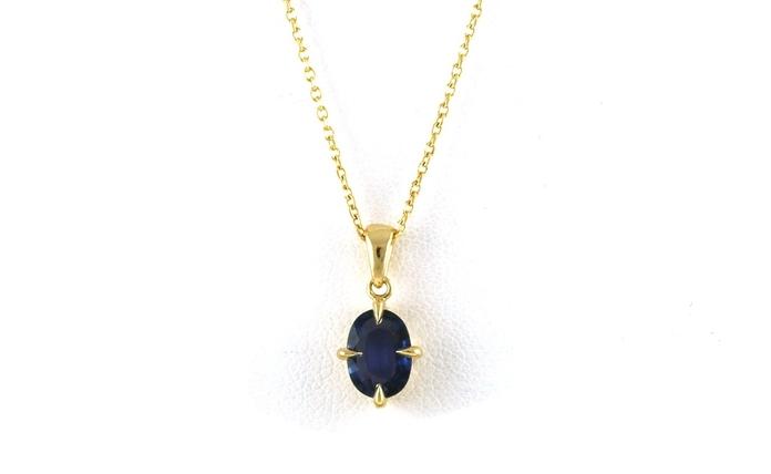 content/products/Solitaire-style Oval-cut Montana Yogo Sapphire Necklace in Yellow Gold (1.03cts)