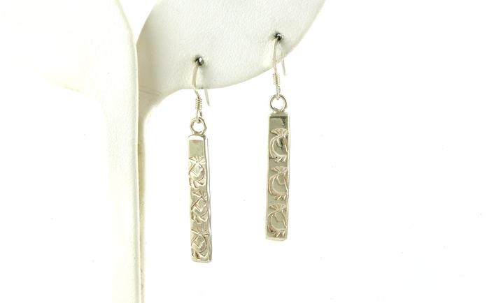 content/products/Estate Piece: Kokopelli Vertical Bar Dangle Earrings in Sterling Silver