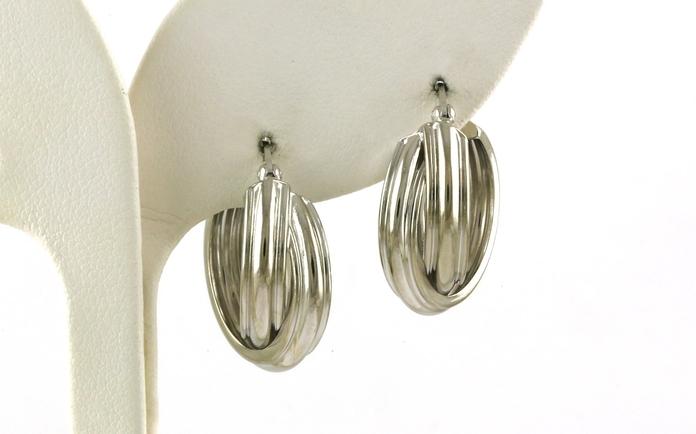 content/products/Estate Piece: Overlapping Textured Hoop Earrings in Sterling Silver