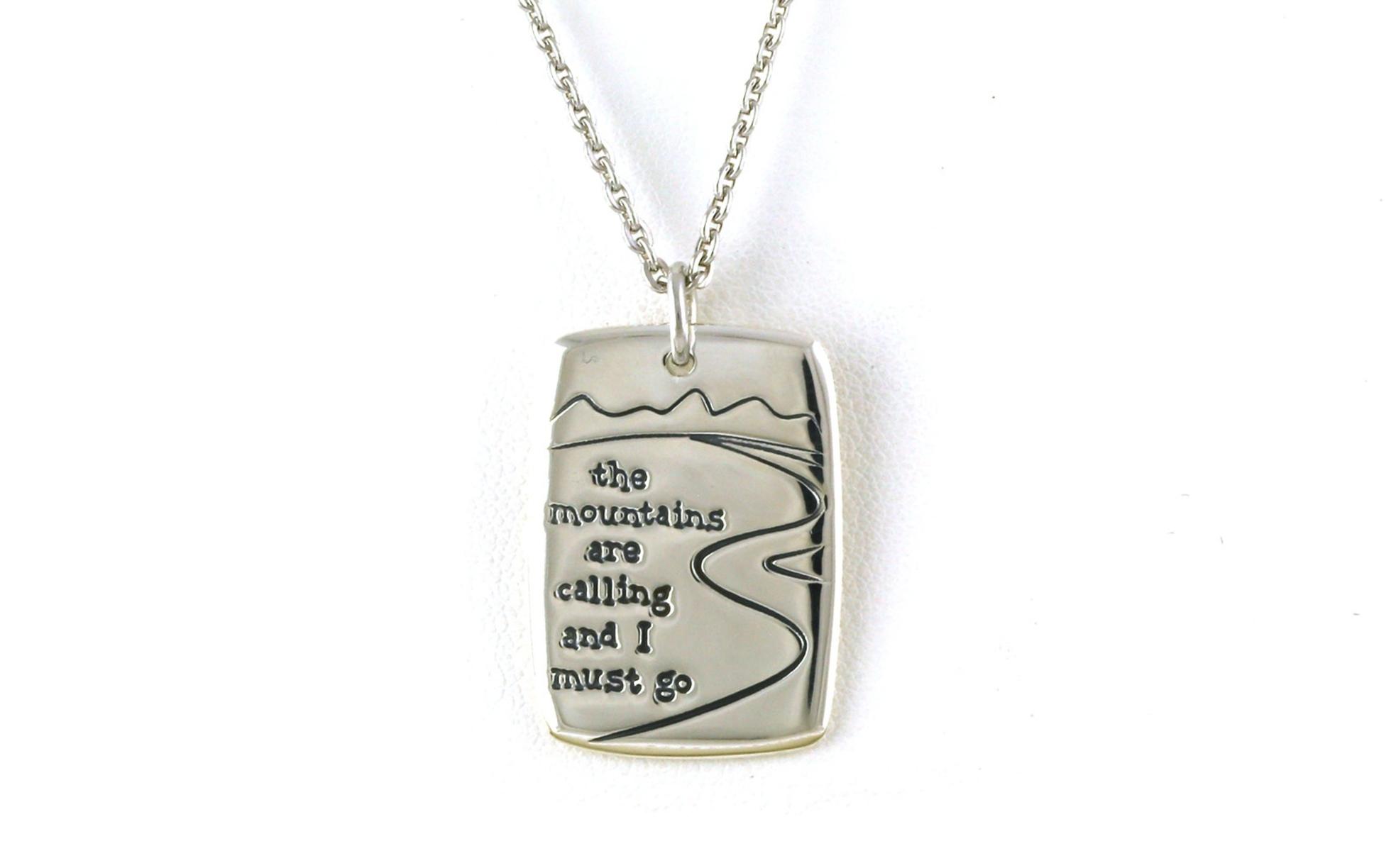 Estate Piece: Rectangular "Mountains Calling" Necklace in Sterling Silver