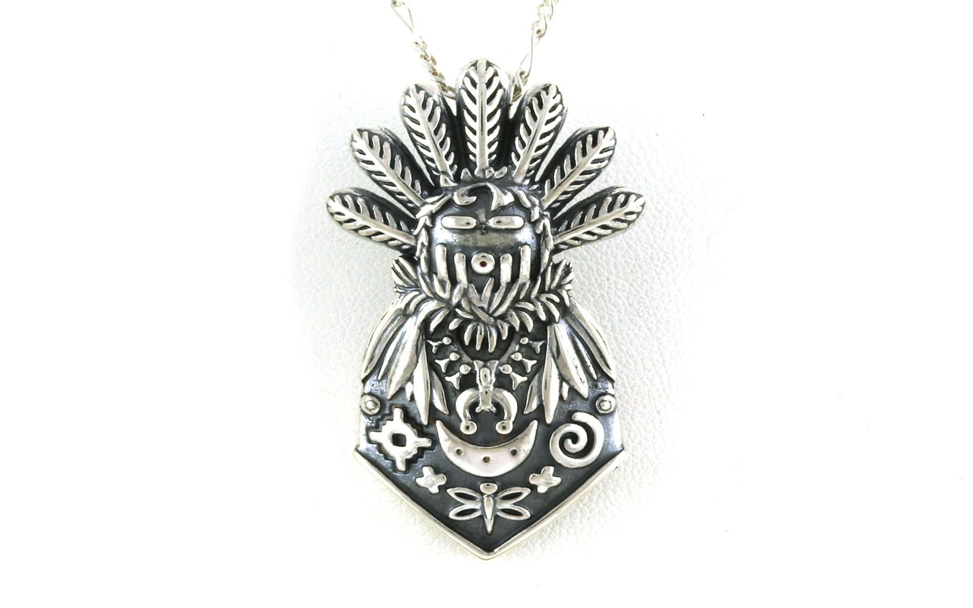 Estate Piece: Native Headdress Necklace in Sterling Silver