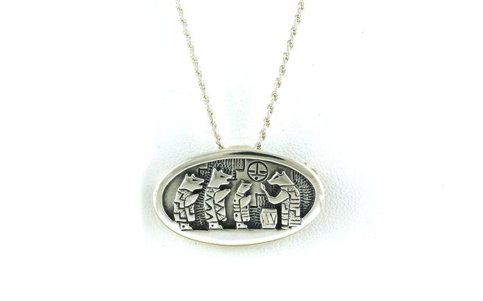 content/products/Estate Piece: "Zuni Style" Storyteller Brooch/Pendant in Sterling Silver