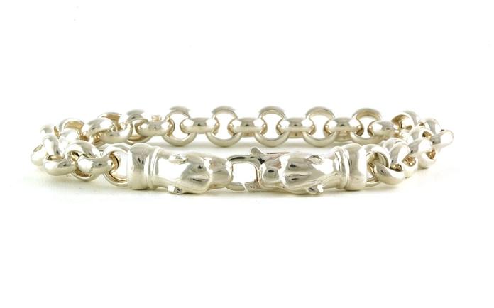 content/products/Estate Piece: Rolo Chain Link Bracelet with Panther Clasp in Sterling Silver