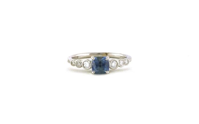 content/products/7-Stone Cushion-cut Montana Sapphire and Bezel-set Diamond Ring with Hidden Halo in White Gold (1.18cts TWT)