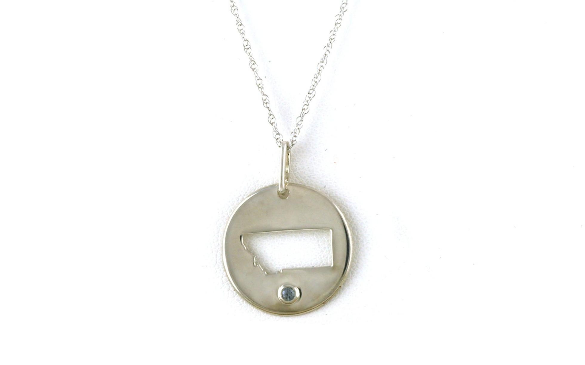 Circle Montana Cutout Necklace with Bezel-set Montana Sapphire in Sterling Silver (0.04cts)