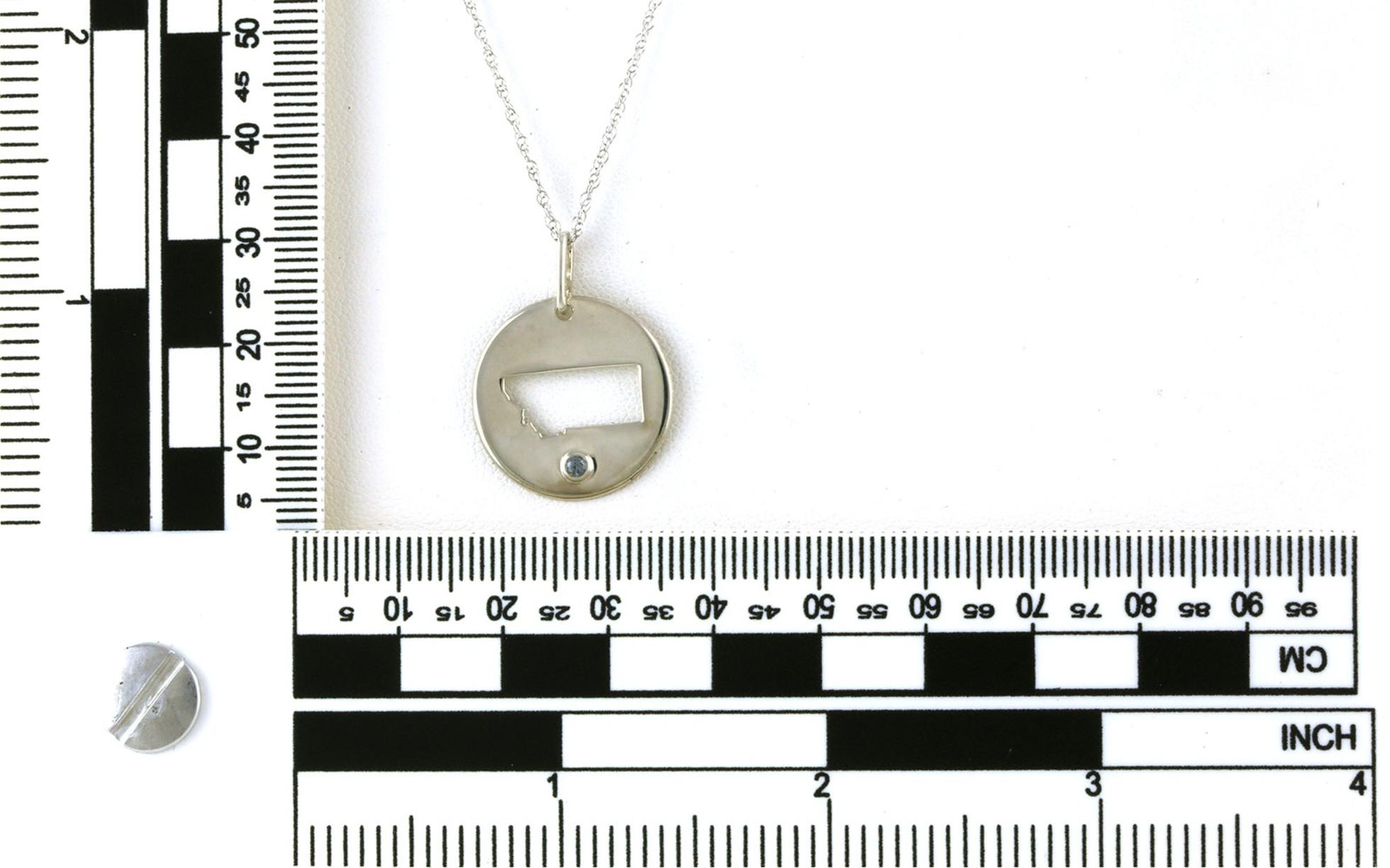 Circle Montana Cutout Necklace with Bezel-set Montana Sapphire in Sterling Silver (0.04cts) scale