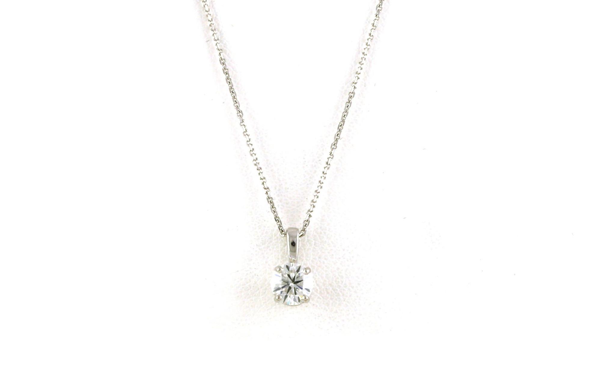 4-Prong Solitaire-style Diamond Necklace in White Gold (0.50cts)