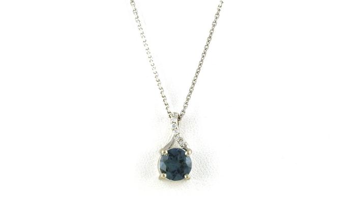 content/products/Solitaire Crossover Drop Pendant Montana Sapphire and Diamond Necklace in White Gold (1.72cts TWT)