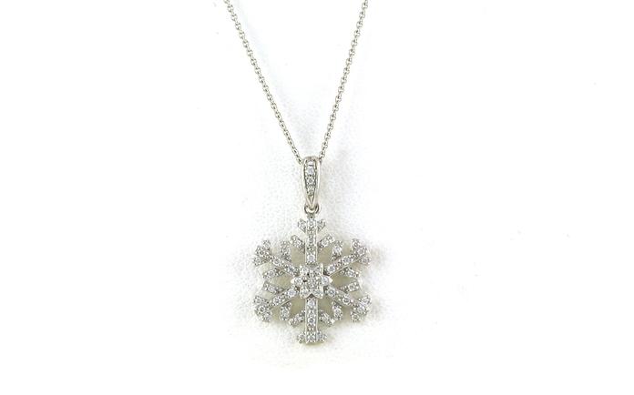 content/products/Snowflake Pave Diamond Necklace in White Gold (0.16cts TWT)