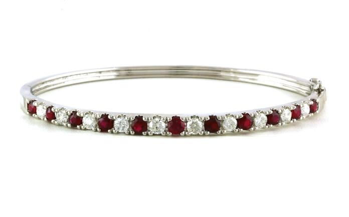 content/products/Alternating Ruby and Diamond Hinged Bangle Bracelet in White Gold (2.72cts TWT)