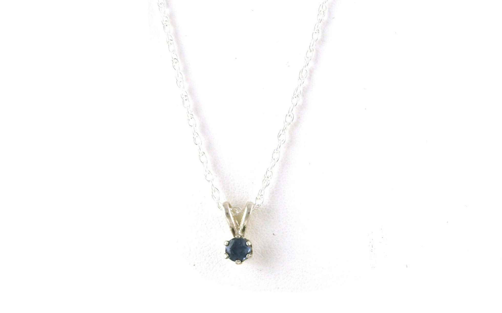 Solitaire-style Montana Sapphire Necklace in Sterling Silver (0.35cts)