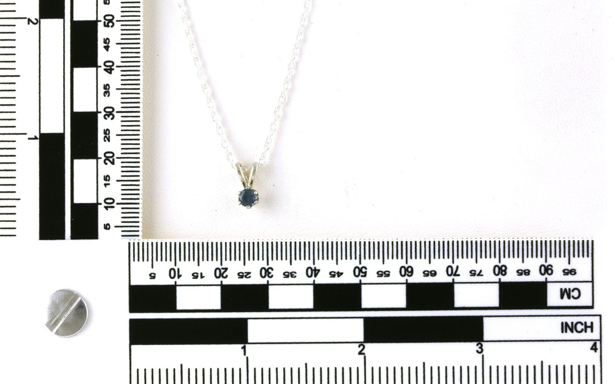 Solitaire-style Montana Sapphire Necklace in Sterling Silver (0.35cts) scale