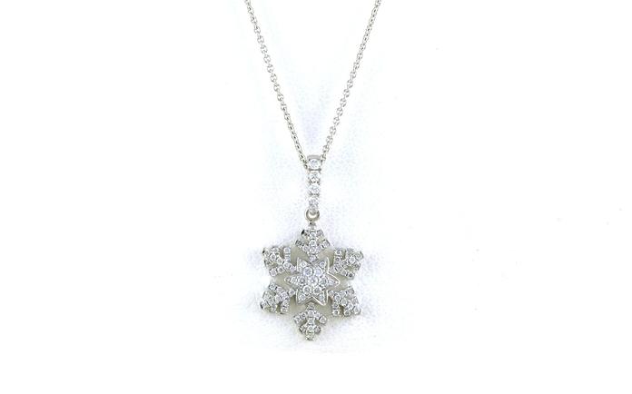 content/products/Snowflake Pave Diamond Necklace in White Gold (0.23cts TWT)