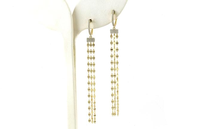 content/products/Fringe Chain Dangles Diamond Hoop Earrings in Yellow Gold (0.14cts TWT)