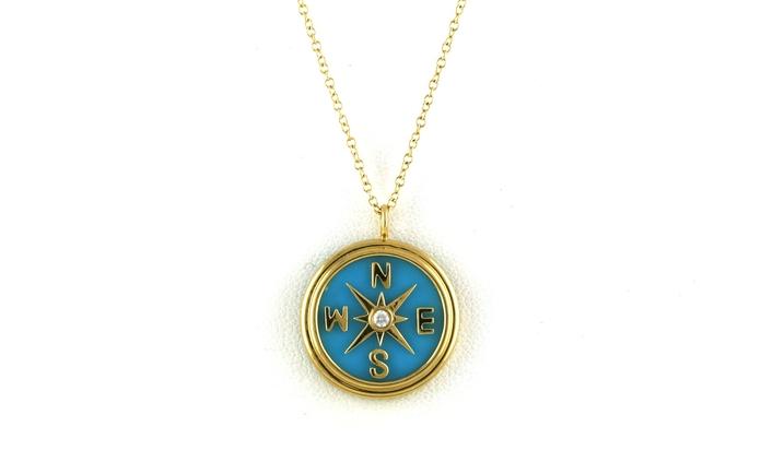 content/products/Turquoise Inlayed and Diamond Compass Rose Necklace in Yellow Gold (3.00cts TWT)