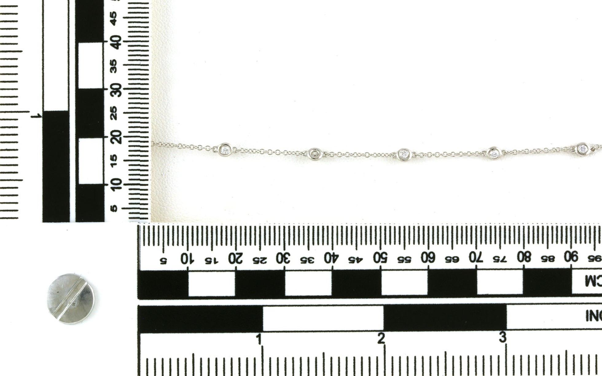 7-Stone Bezel-set Diamond Station Bracelet in White Gold (0.15cts TWT) scale