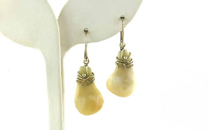 content/products/Wired Wrapped Elk Ivory Dangle Earrings in Sterling Silver