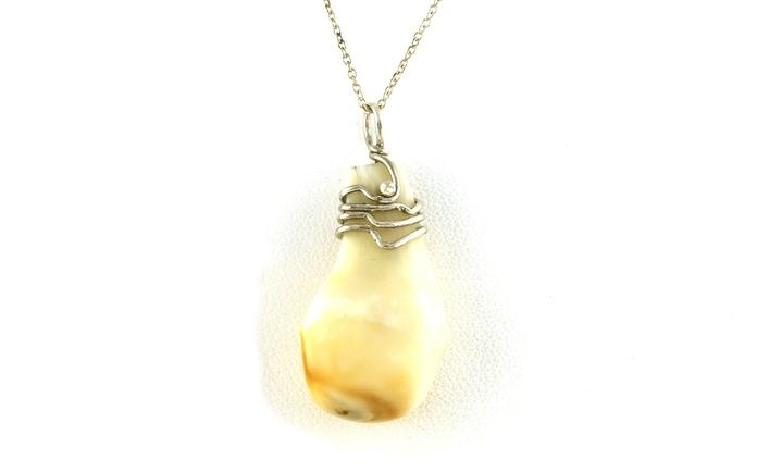 content/products/Wired Wrapped Elk Ivory Necklace in Sterling Silver