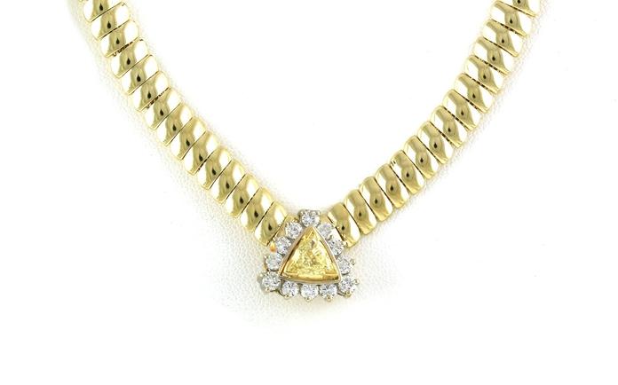 content/products/Estate Piece: Trillion-cut Fancy Yellow Diamond and White Diamond Cluster Collar Necklace in Yellow Gold (1.95cts TWT)