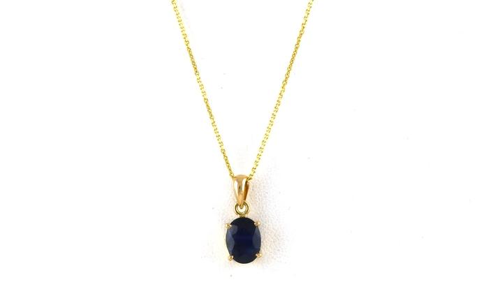 content/products/Estate Piece: Solitaire Oval-cut Sapphire Necklace in Yellow Gold (1.00cts TWT)