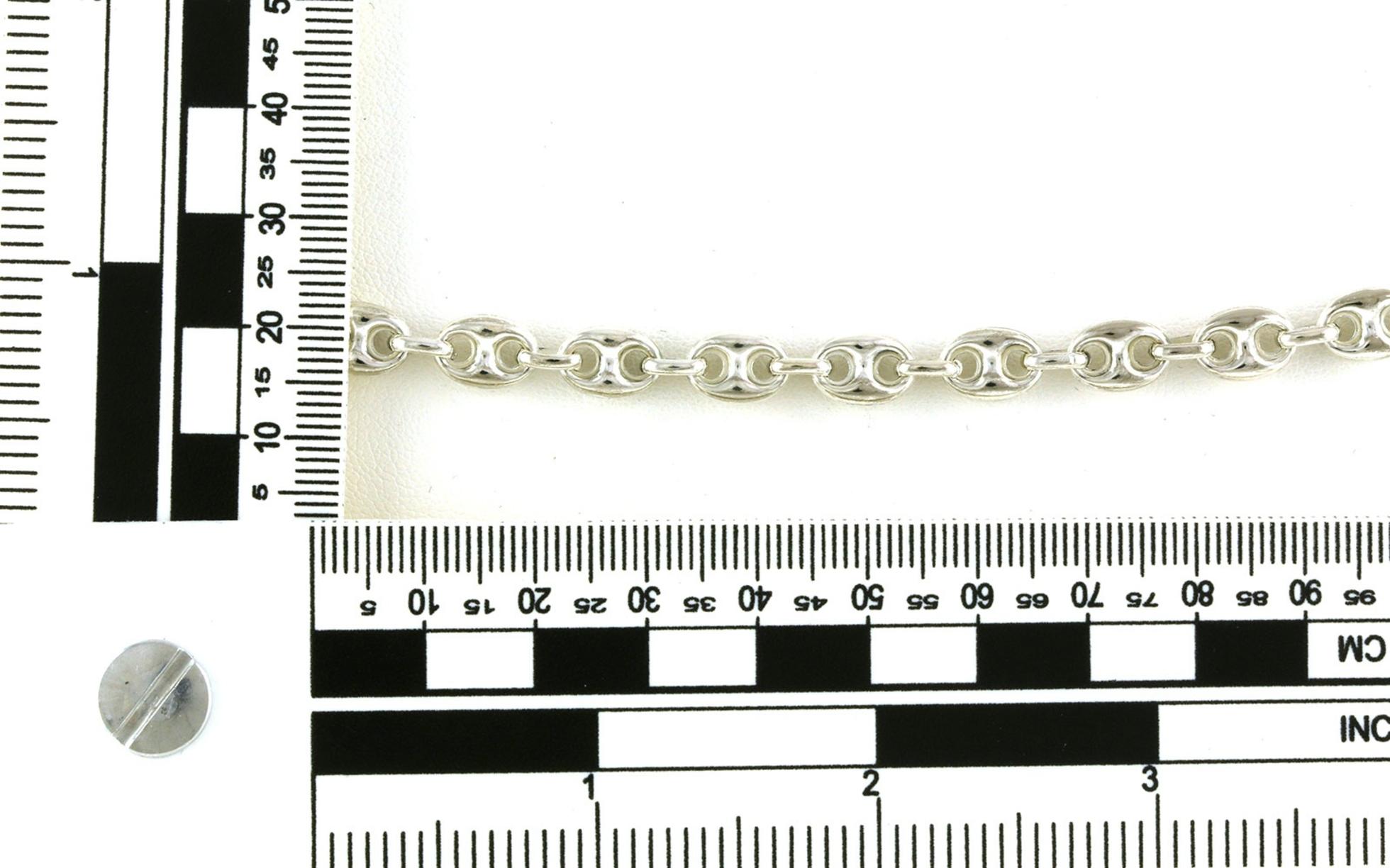 Estate Piece: Hollow Anchor Link Chain Bracelet in Sterling Silver scale