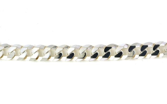 content/products/Estate Piece: Solid Curb Link Chain Bracelet with Diamond-cut Texture in Sterling Silver