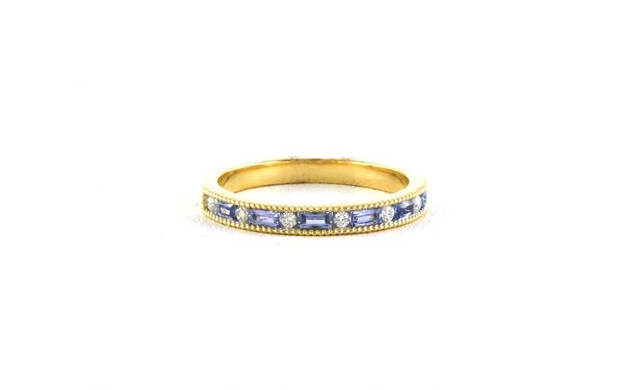 content/products/Alternating Baguette-cut Montana Yogo Sapphire and Round Diamond Band with Milgrain Detail in Yellow Gold (0.43cts TWT)