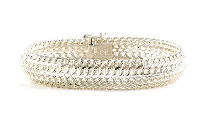 content/products/Estate Piece: Wide Woven Chain Bracelet in Sterling Silver