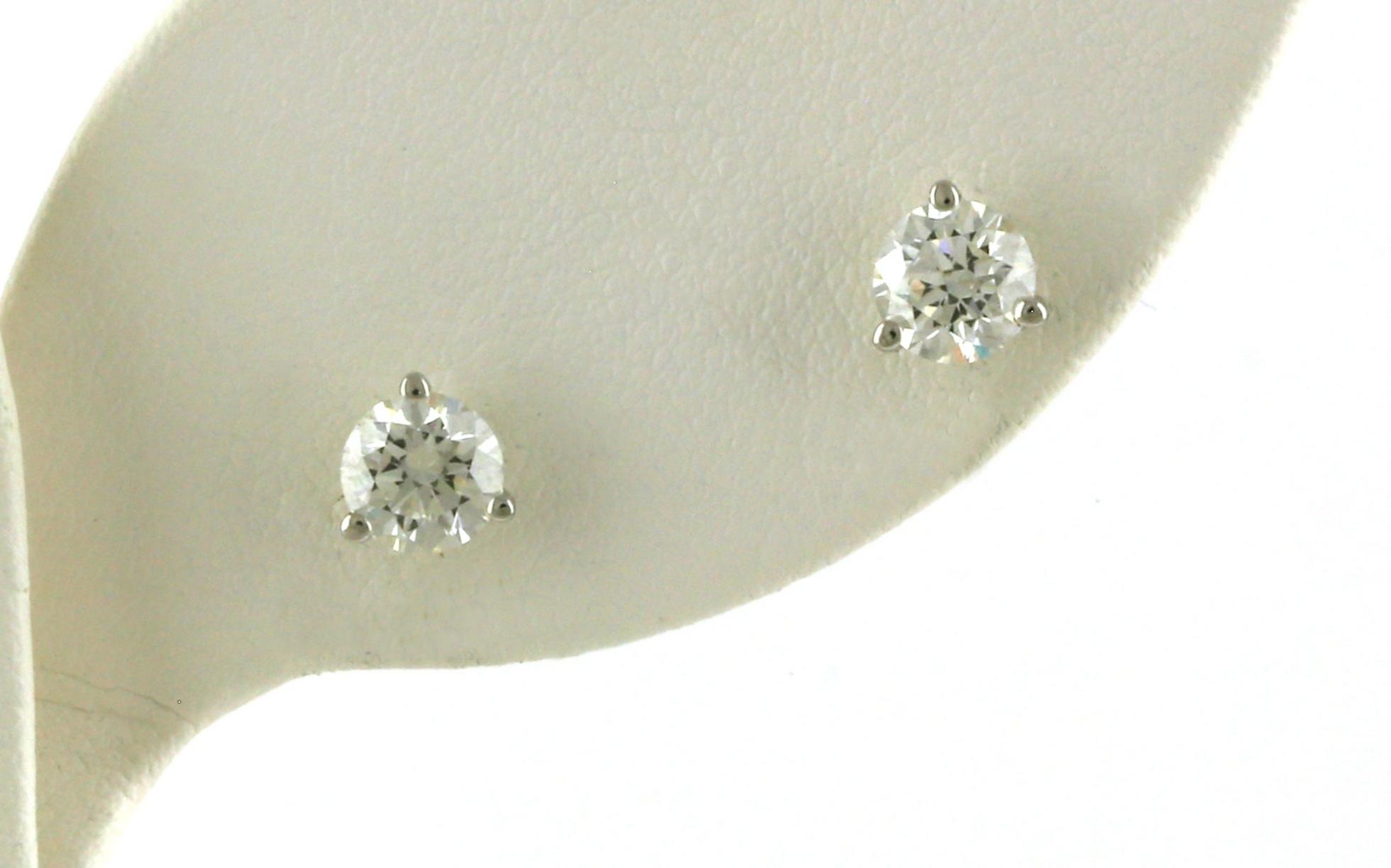 Diamond Stud Earrings in 3-Prong Martini Settings in White Gold (1.01cts TWT)