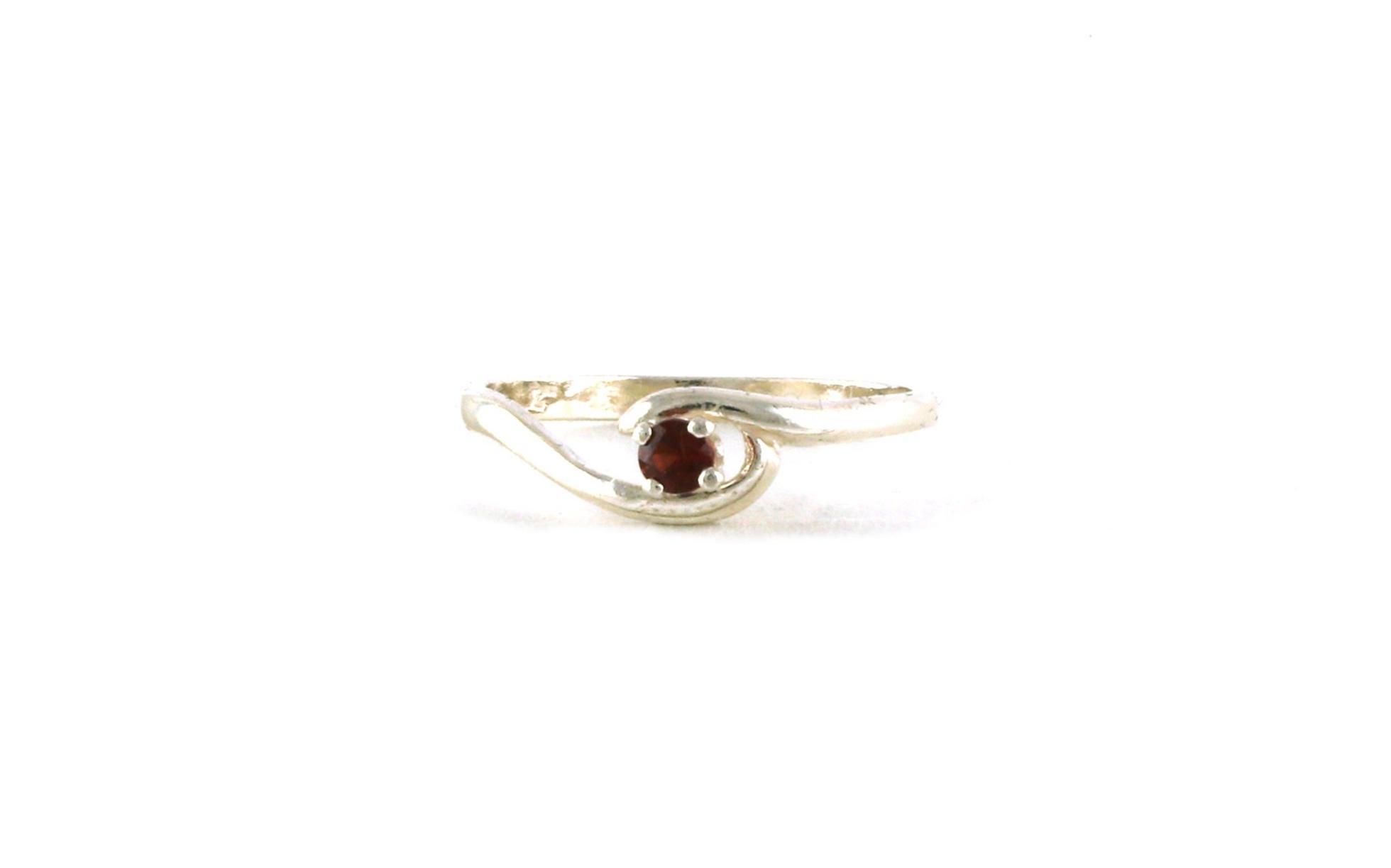 Swirl Bypass-style Montana Garnet Rings in Sterling Silver (3.00mm)