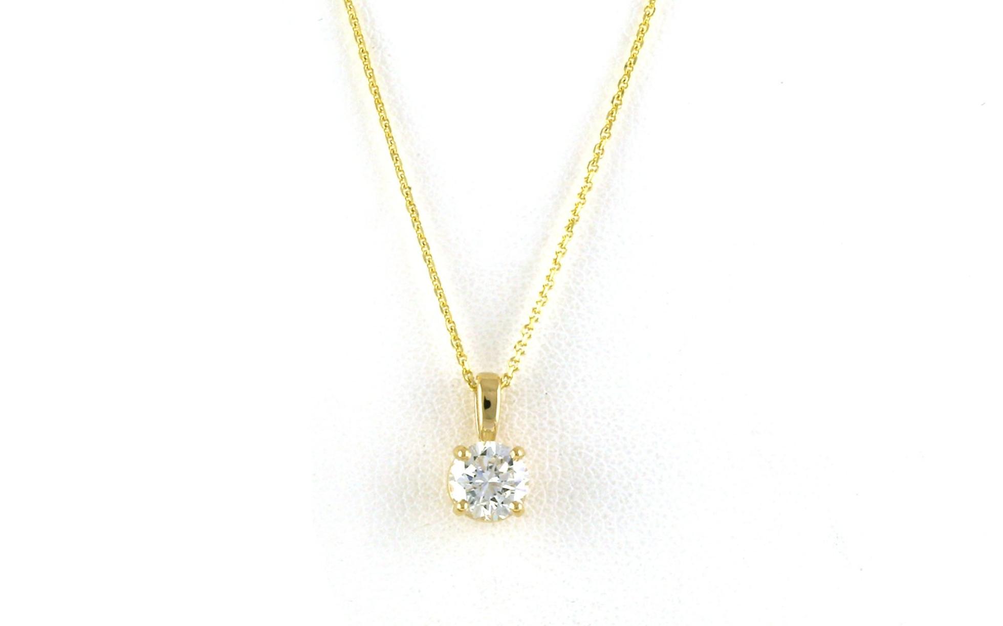 4-Prong Solitaire-style Diamond Necklace in Yellow Gold (0.59cts)