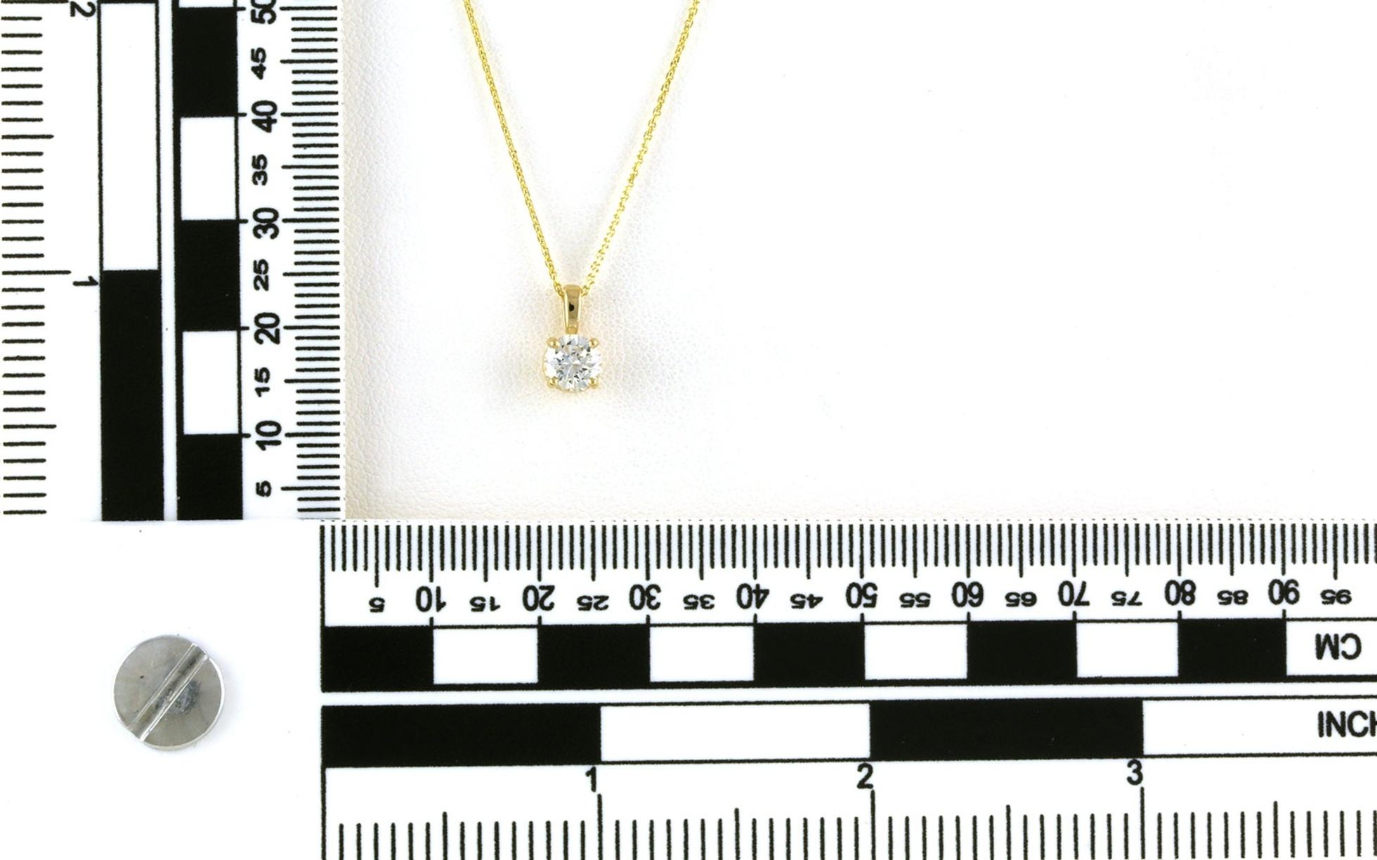 4-Prong Solitaire-style Diamond Necklace in Yellow Gold (0.59cts) scale