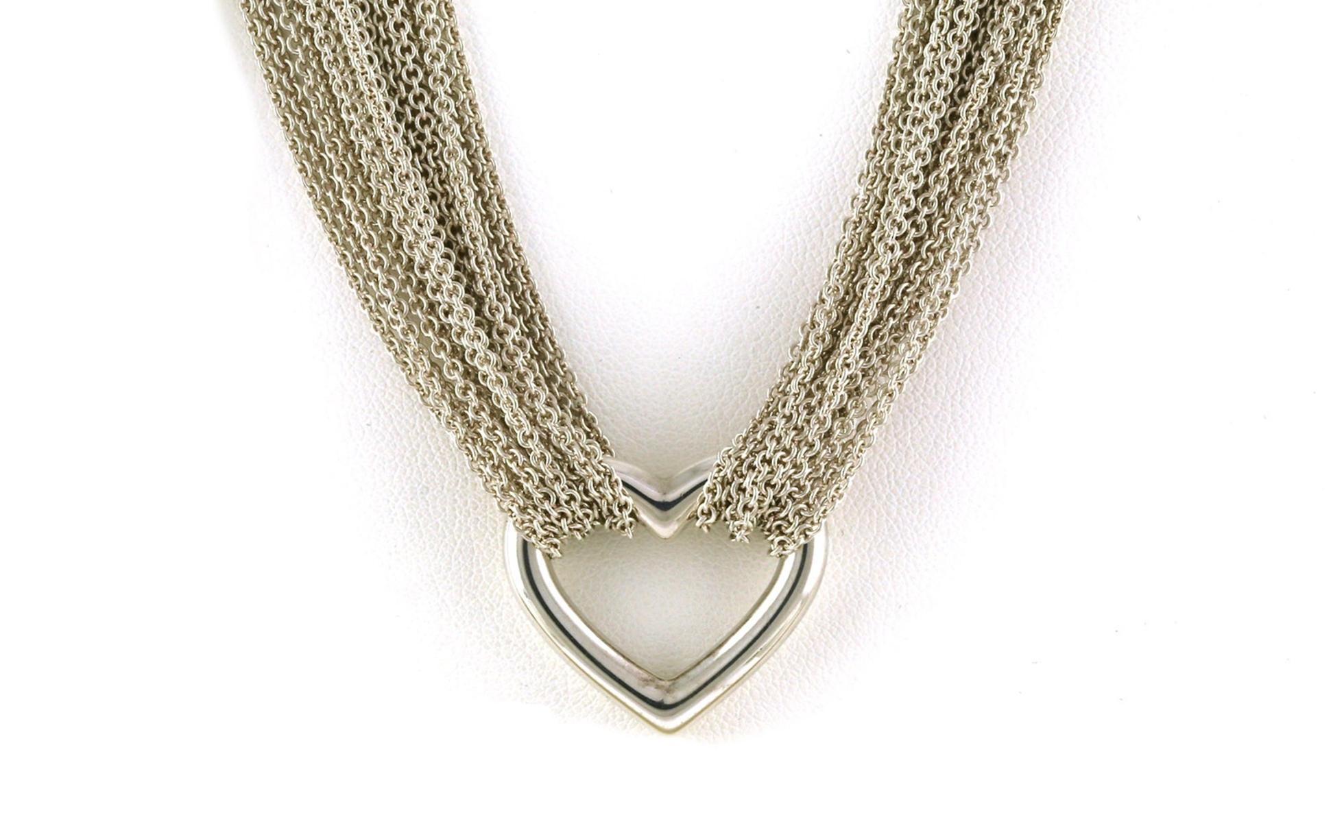 Estate Piece: Tiffany & Co. Multi Strand Heart Necklace with Toggle Clasp in Sterling Silver