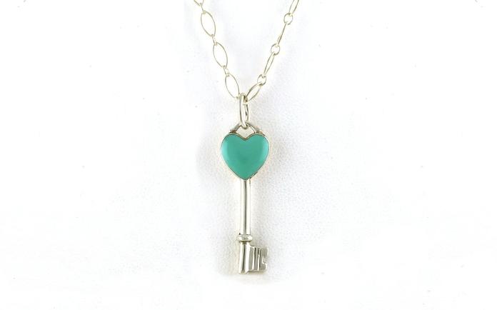 content/products/Estate Piece: Tiffany & Co. Key Blue Enamel Heart Necklace in Sterling Silver