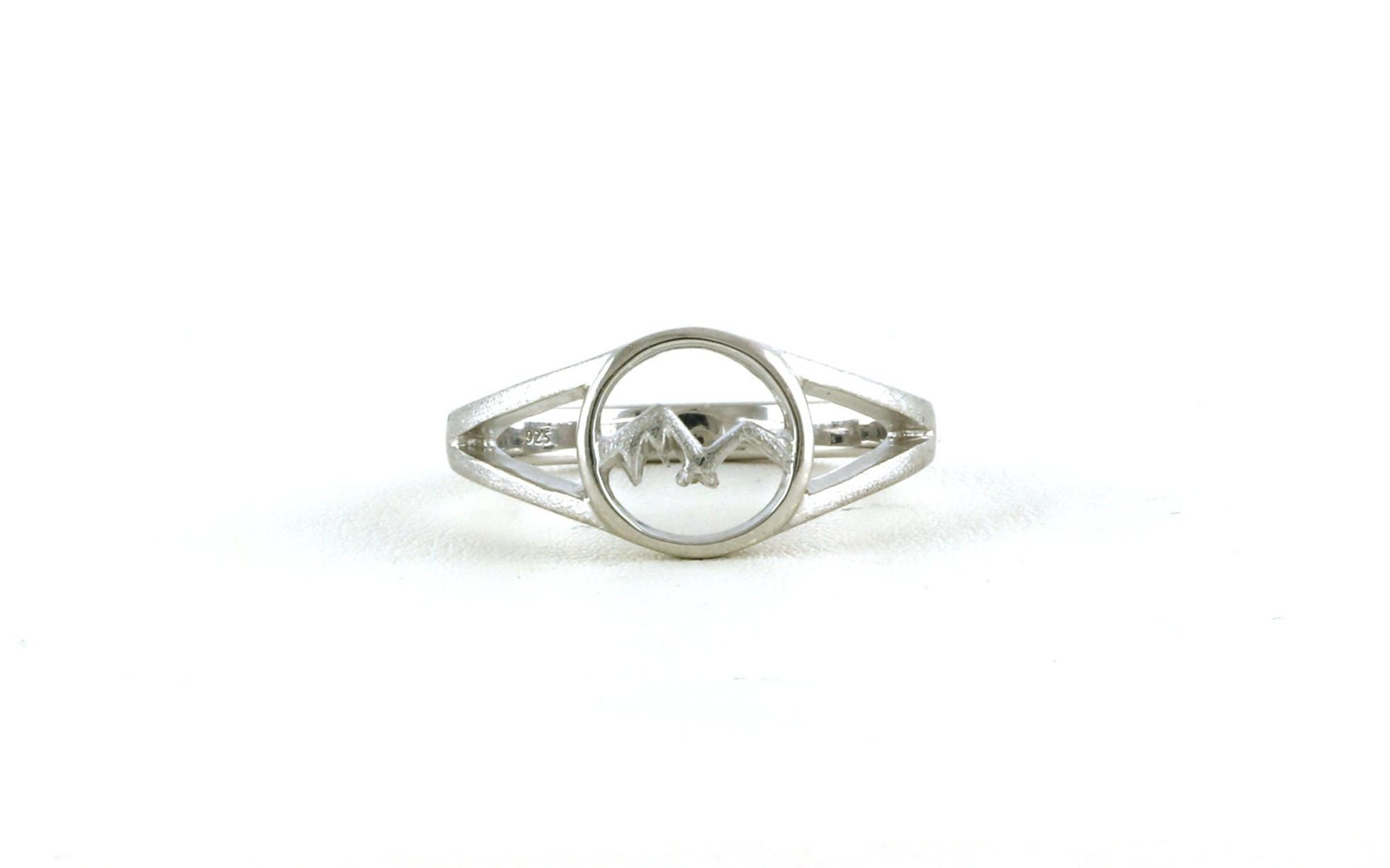 Circle Mountain Ridgeline Ring with Split Shank in Sterling Silver