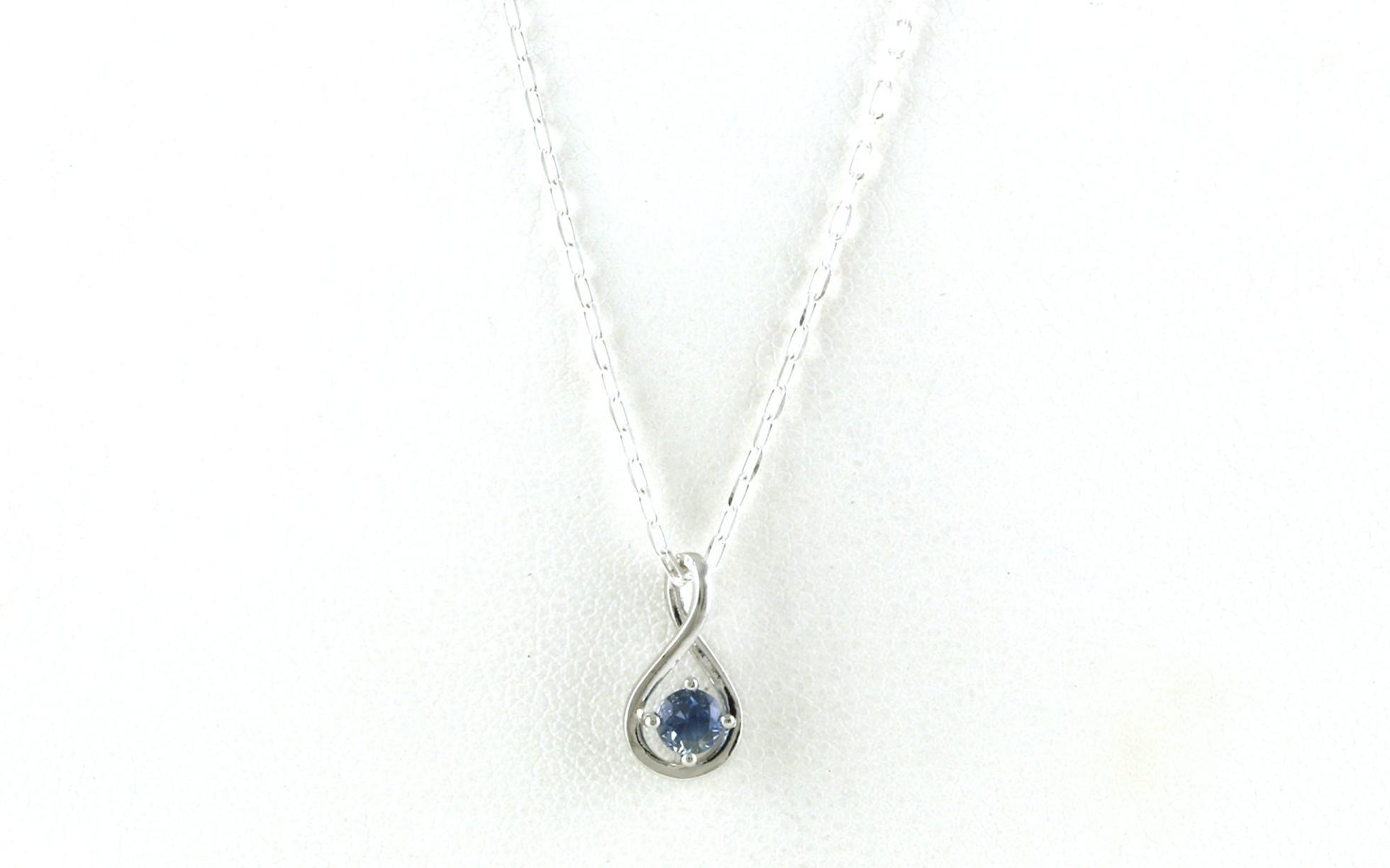 Twist Teardrop Montana Sapphire Necklace in Sterling Silver (0.20cts)