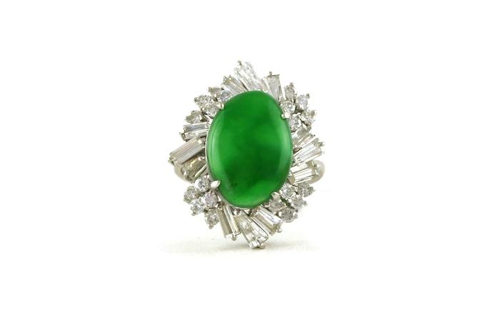 content/products/Estate Piece: Ballerina-style Oval Mottled Green Jade and Diamond Ring in Platinum (4.67cts TWT)