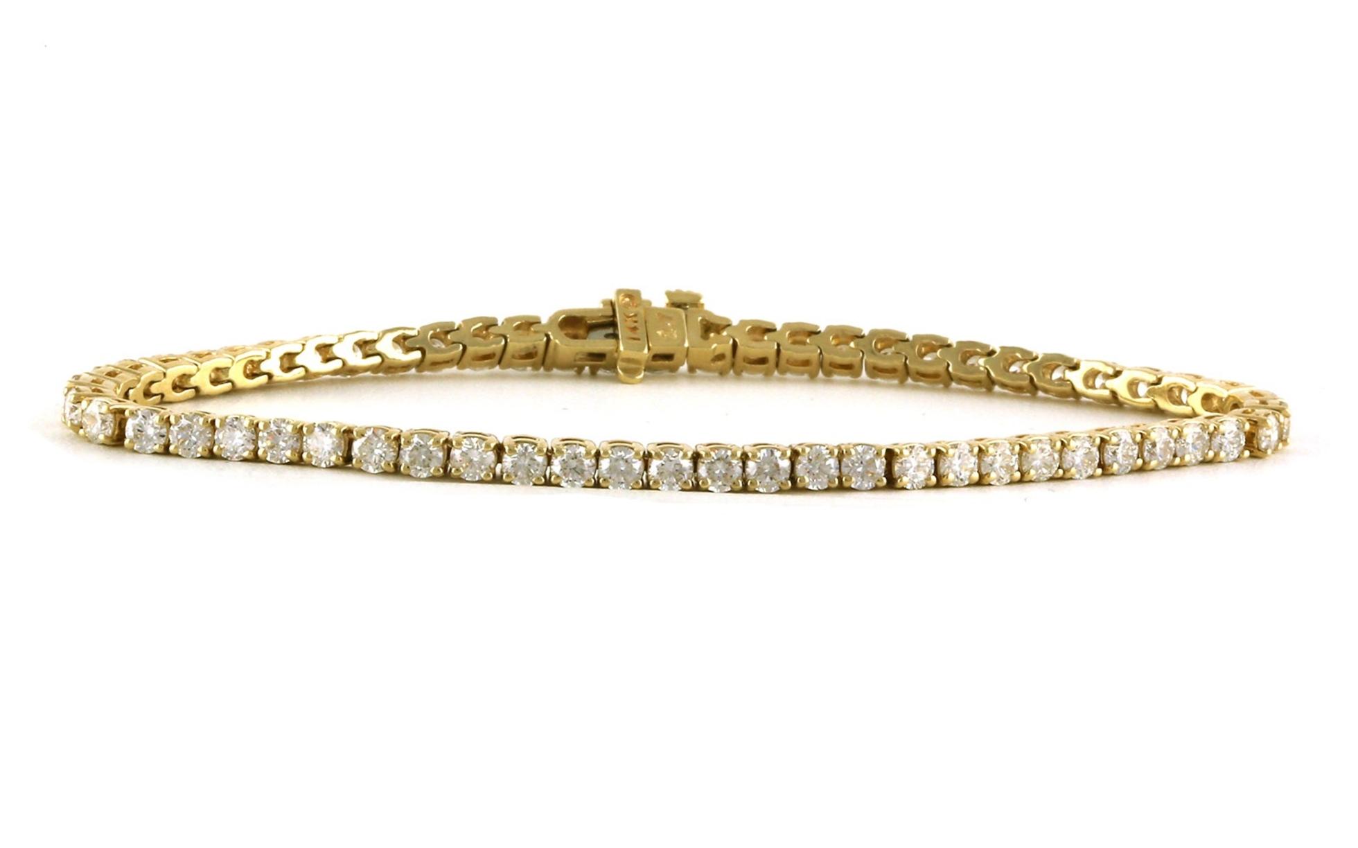 4-Prong Diamond Tennis Bracelet in Yellow Gold (5.04cts TWT)