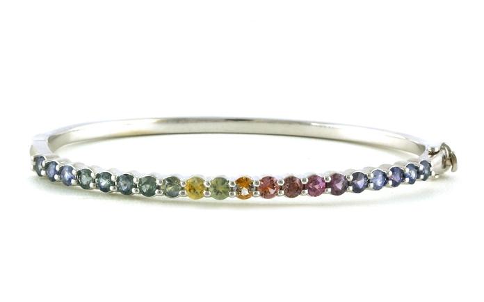 content/products/Rainbow Montana Sapphire Hinged Bangle Bracelet in White Gold (2.45cts TWT)