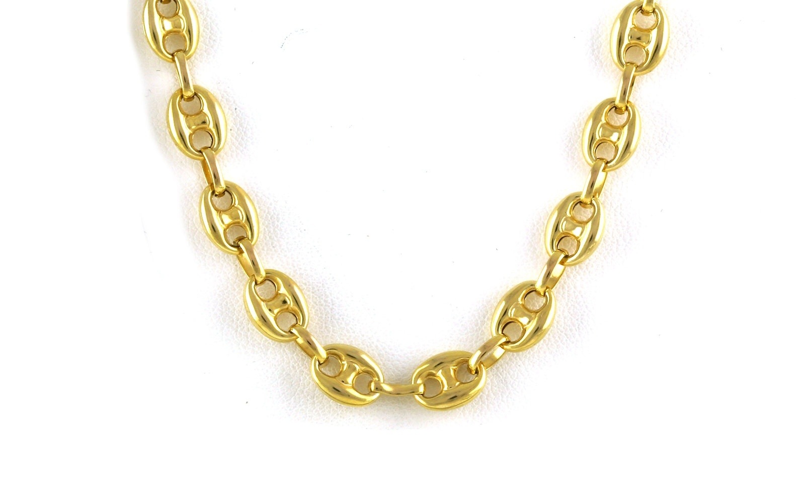 Estate Piece: Hollow Anchor Link Chain Necklace in Yellow Gold