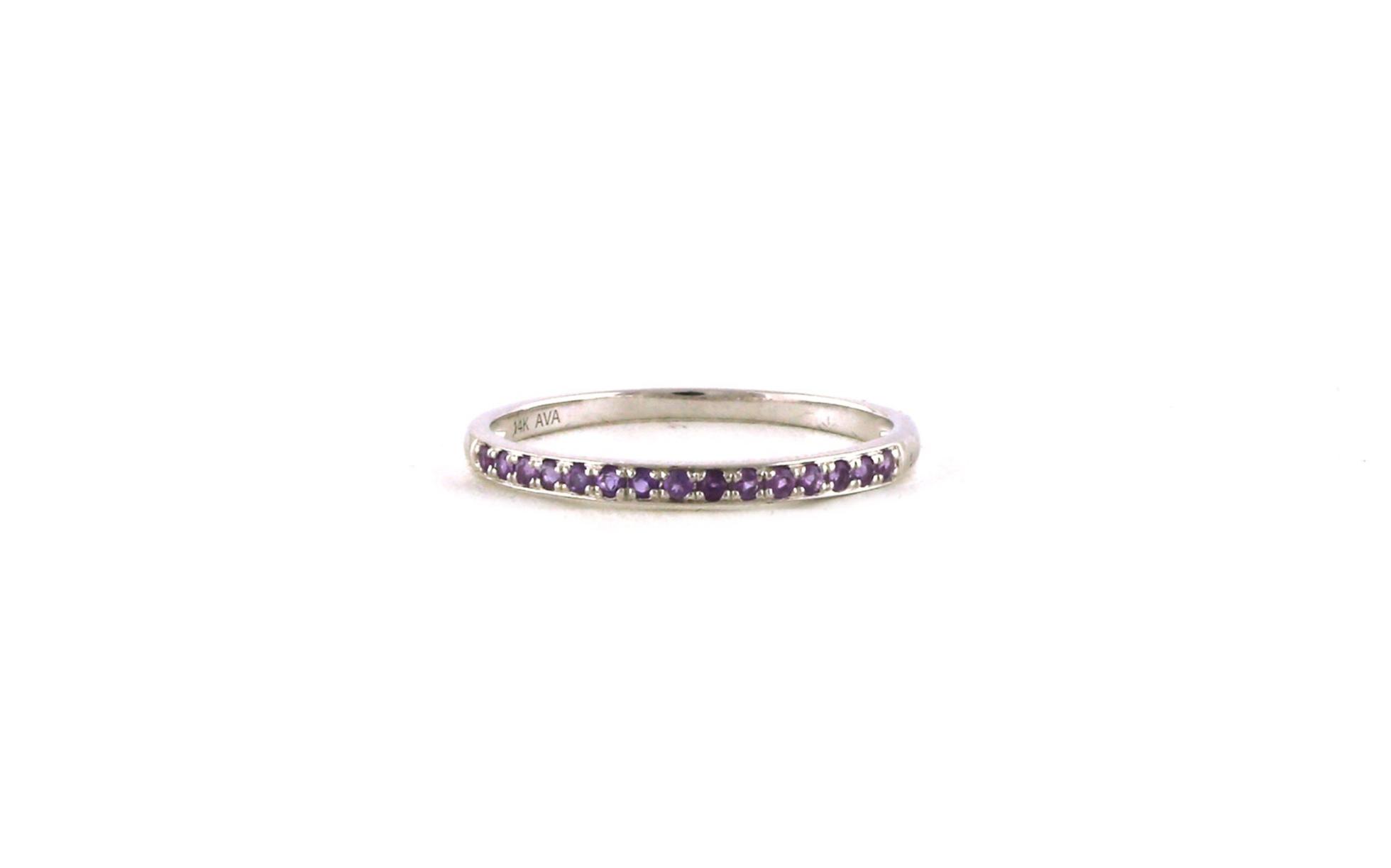 15-Stone Amethyst Ring in White Gold (0.14cts TWT)