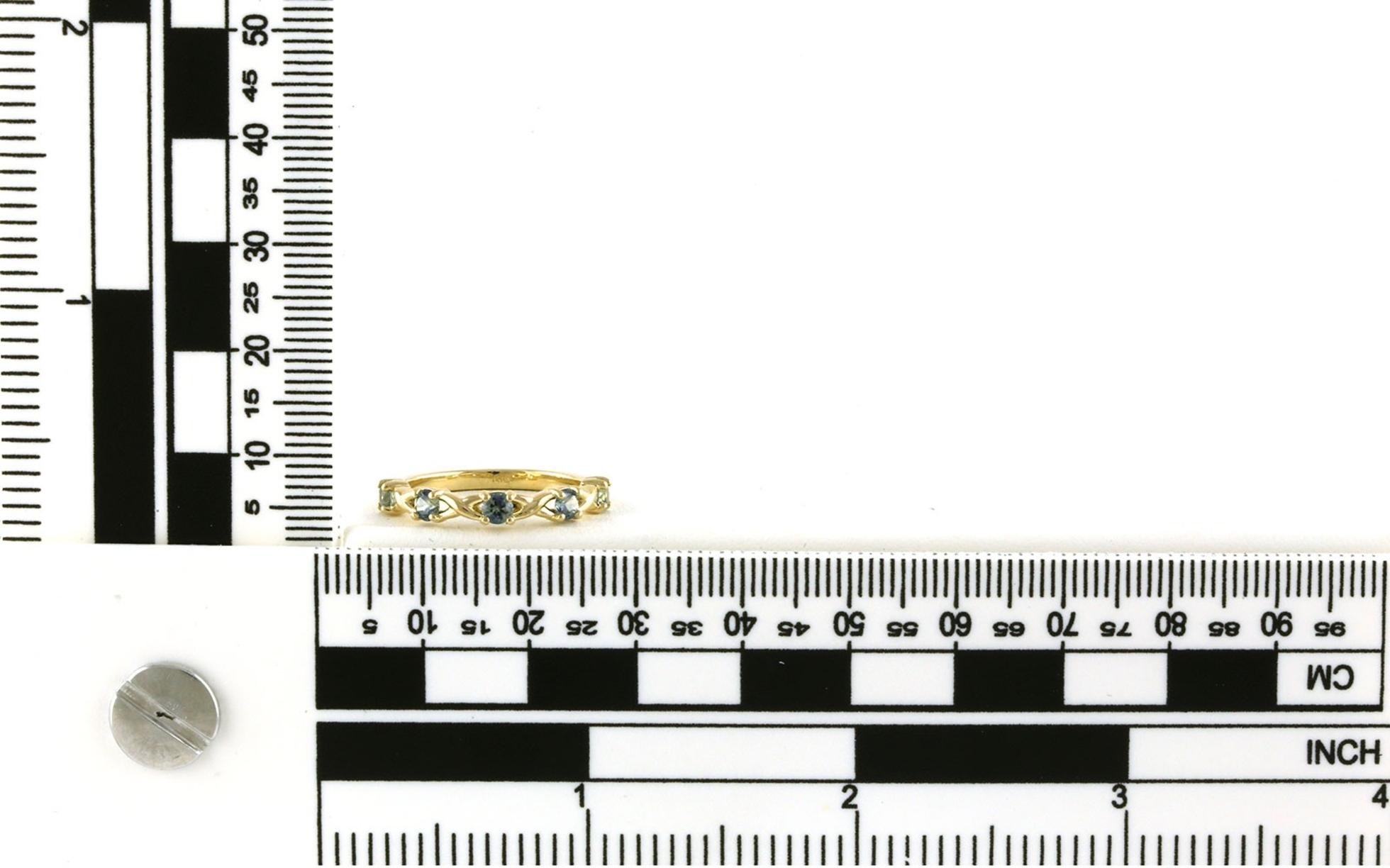 XO Style Montana Sapphire Ring in Yellow Gold (0.91cts TWT) - Scale