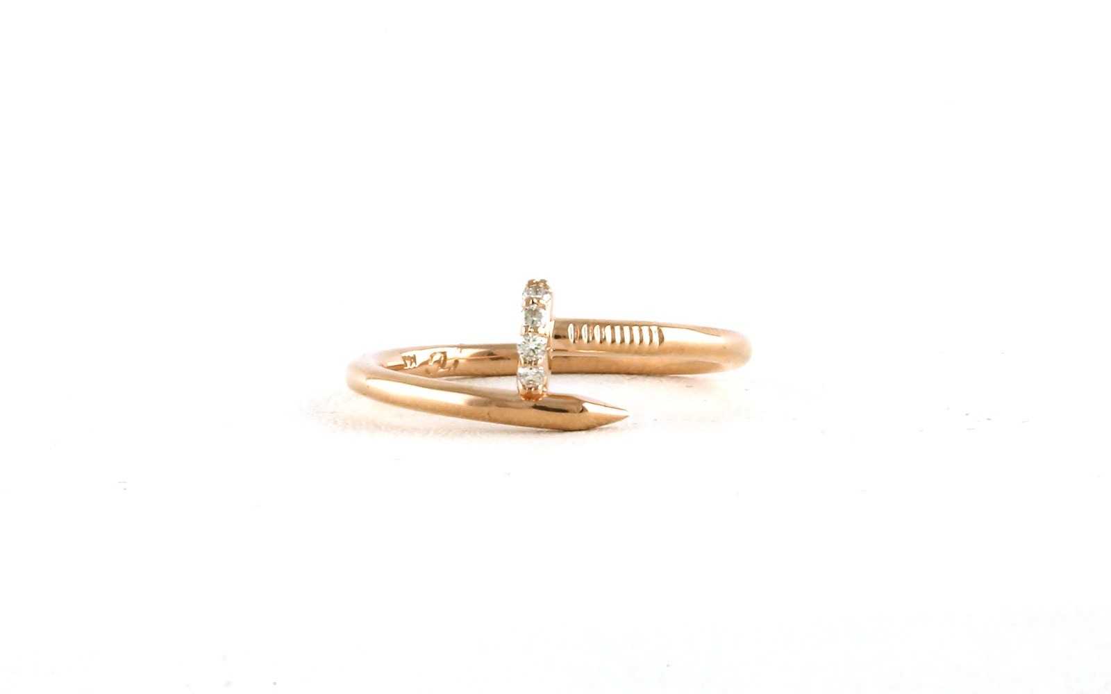 Nail Diamond Ring in Rose Gold (0.04cts TWT)