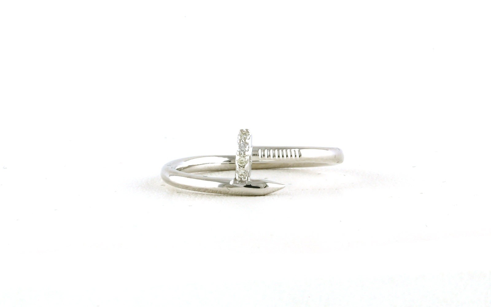 Nail Diamond Ring in White Gold (0.04cts TWT)