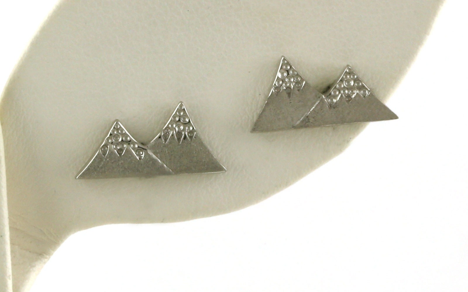 Snowcapped Mountain Peaks Stud Earrings in Sterling Silver