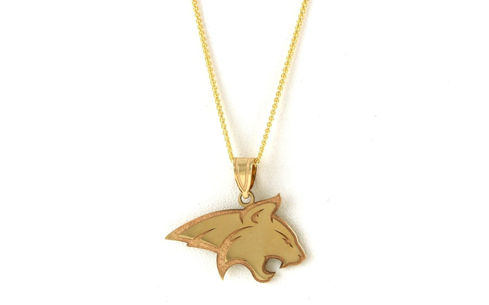 Official Bobcat Pendant Necklace in Yellow Gold