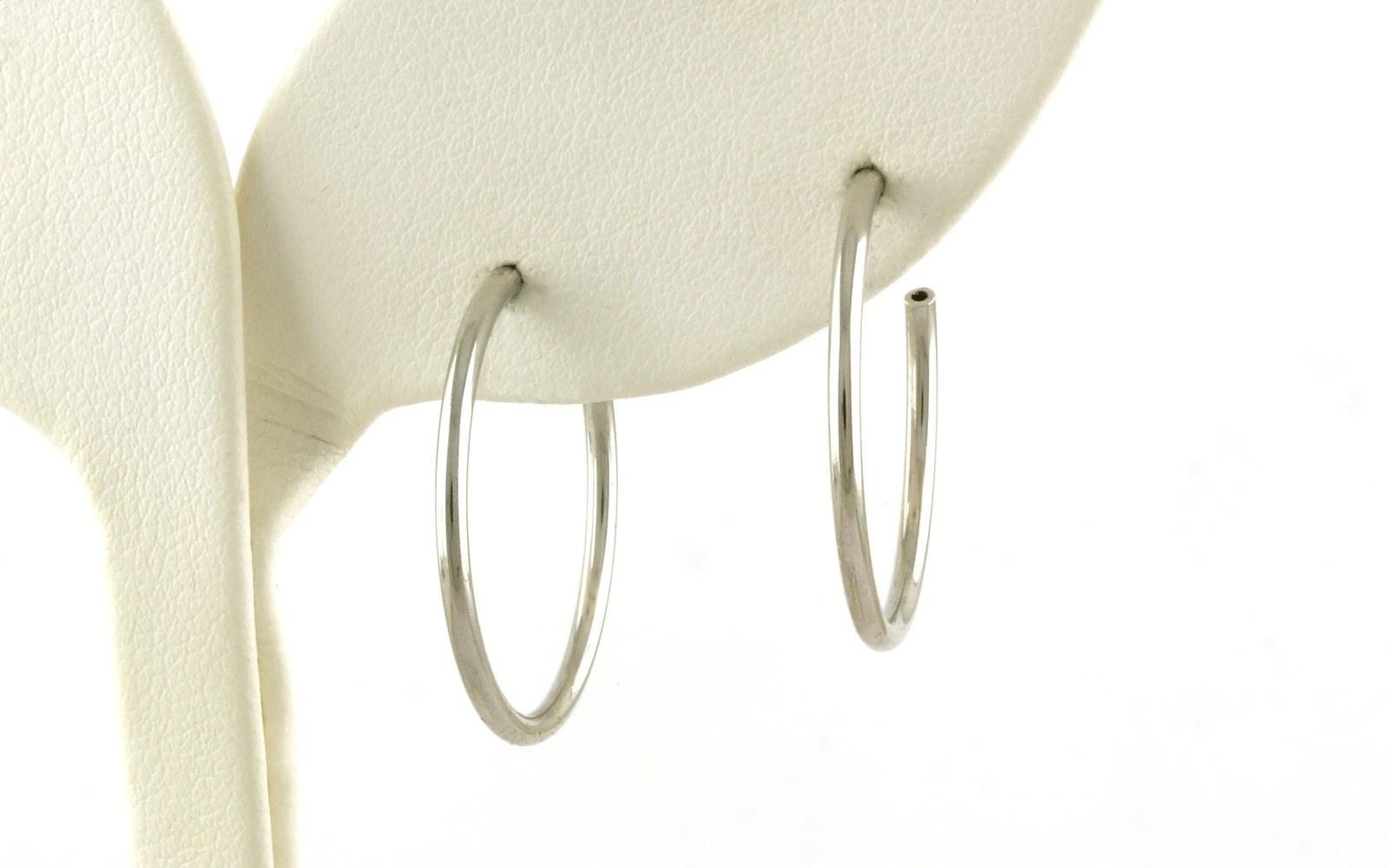 Hollow Post Hoop Earrings in Sterling Silver