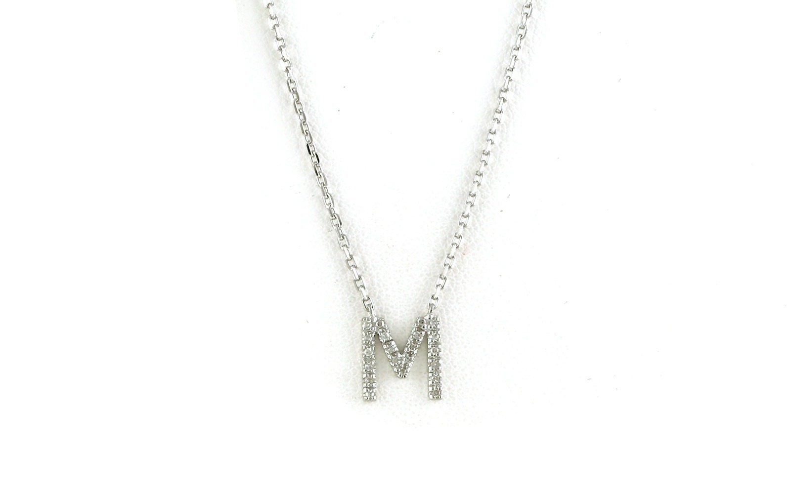 "M" Initial Diamond Necklace in Sterling Silver (0.06cts TWT)