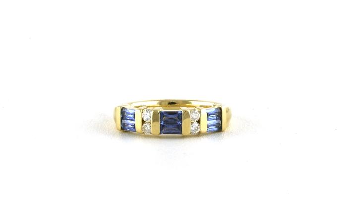 content/products/Bar-set 2-Row Baguette Montana Yogo Sapphire and Round Diamond Band in Yellow Gold (0.88cts TWT)